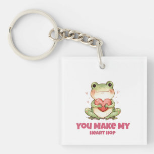 Cute Frog Valentine Tee Keychain