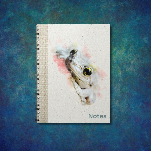 Cute Frog Watercolor Simple Spiral Notebook (Creator Uploaded)