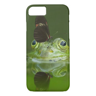 Cute frog with a Butterfly on his nose Case-Mate iPhone Case