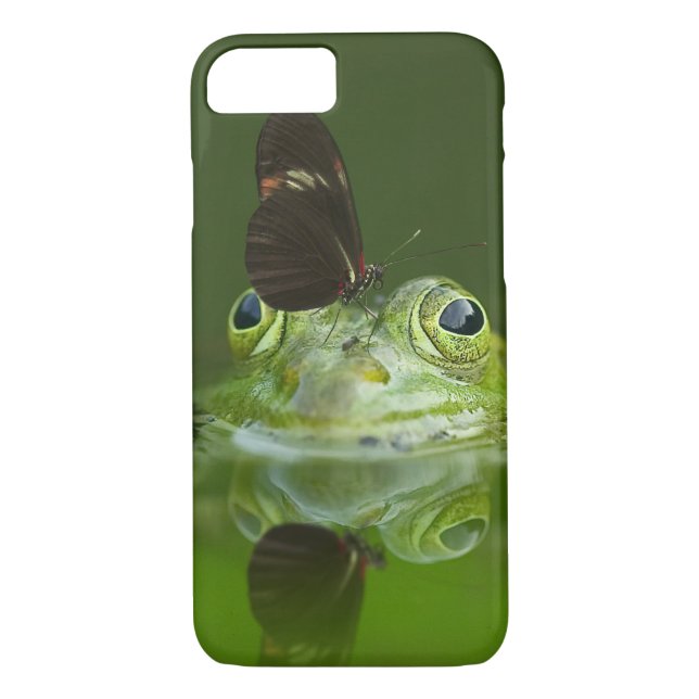 Cute frog with a Butterfly on his nose Case-Mate iPhone Case (Back)