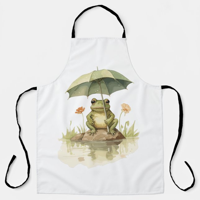 Cute Frog with an Umbrella at the Lake Apron (Front)