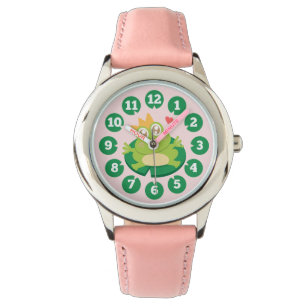 Cute frog with Crown on a lily pad Watch