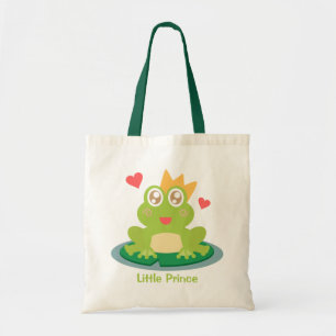 Cute frog With Crown On Lily Pad Kids Tote Bag