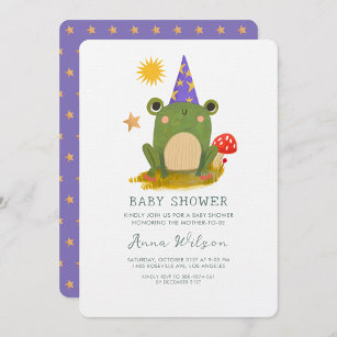 Cute Frog Wizard  Cute Baby Shower  Invitation