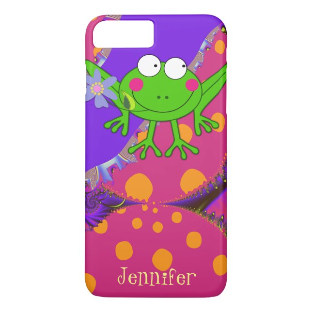 Cute Froggy in Love with Custom Text Case-Mate iPhone Case (Back)