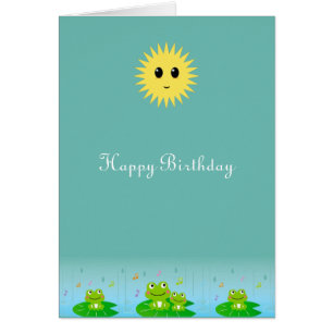 Cute Frogs and Happy Sun Birthday