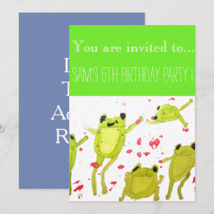 Cute frogs Boys birthday party Invitation