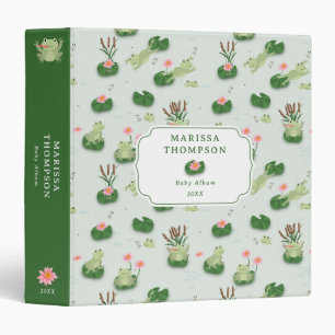 Cute Frogs in Lily Pond Binder