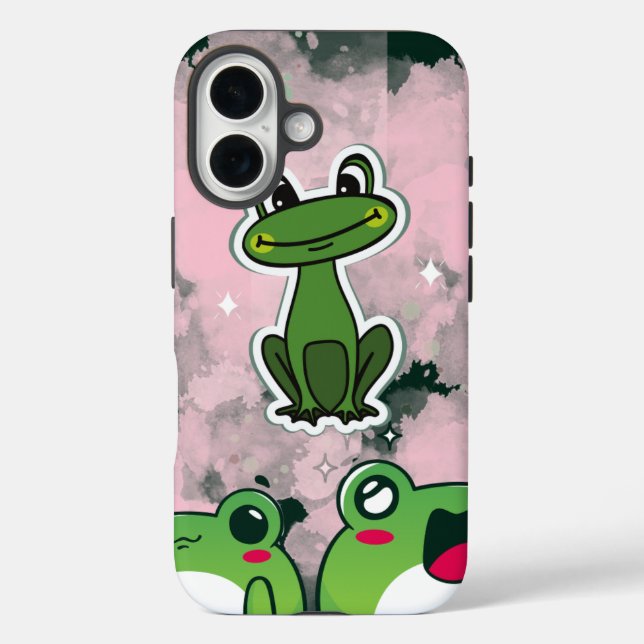 Cute Frogs – Kawaii Green Frog Phone Case (Back)