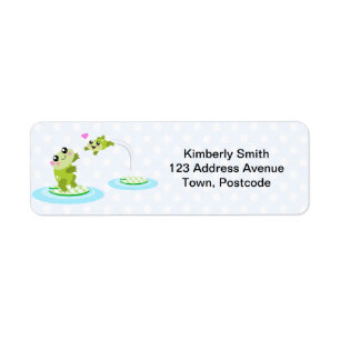 Cute frogs - kawaii mom and baby frog cartoon