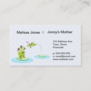 Cute frogs - kawaii mother and child frog business card