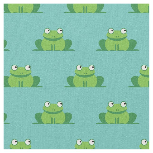 Cute Frogs Kids Baby Nursery Fabric (Close Up)
