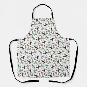 Cute Frogs Nature Floral Pattern Apron