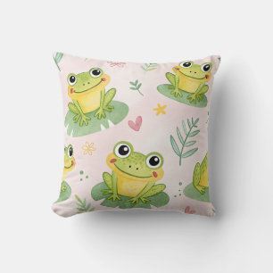 Cute frogs Pattern Throw Pillow
