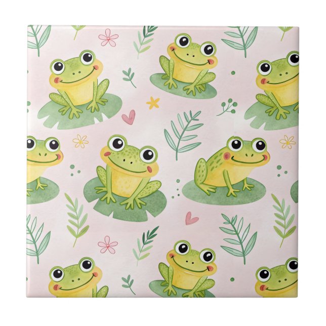 Cute frogs Pattern Tile (Front)