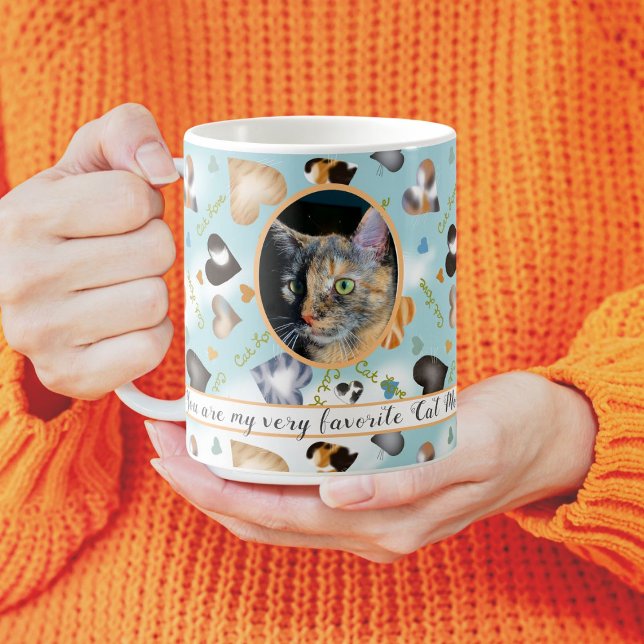 Cute From Cat Personalized Photo Fur Heart Love Coffee Mug (Creator Uploaded)