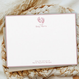 Cute From The Nursery of Pink Monogram Card