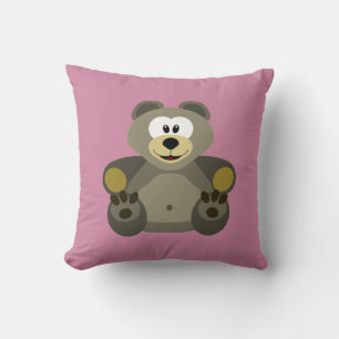 Cute front back bear throw pillow