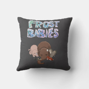 Cute Frost Babies throw pillow