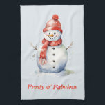 Cute Frosty & Fabulous Snowman for Christmas Kitchen Towel<br><div class="desc">Transform your kitchen into a festive haven with our "Sweet Holiday Delights" with our adorable Kitchen Towel. This charming design combines the whimsy of candy canes with the joy of holiday recipes, making it the perfect addition to your holiday decor or a delightful gift for the culinary enthusiasts in your...</div>