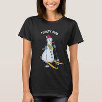 Cute Frosty Skiing Snowman