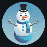 Cute Frosty Snowman Illustration Round Stickers<br><div class="desc">Capture the joy and magic of the holiday season with our enchanting snowman stickers. These delightful adhesive decals are designed to bring a smile to your face and a touch of winter wonderland to your world. Whether you're decking out your laptop, customizing your holiday cards, or creating a winter-themed scrapbook,...</div>