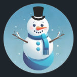 Cute Frosty Snowman Illustration Round Stickers<br><div class="desc">Capture the joy and magic of the holiday season with our enchanting snowman stickers. These delightful adhesive decals are designed to bring a smile to your face and a touch of winter wonderland to your world. Whether you're decking out your laptop, customizing your holiday cards, or creating a winter-themed scrapbook,...</div>
