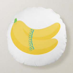 Cute Fruit Art / Tropical Food Aesthetic Round Pillow