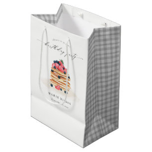 Cute Fruit Pancake Watercolor Any Age Birthday Medium Gift Bag
