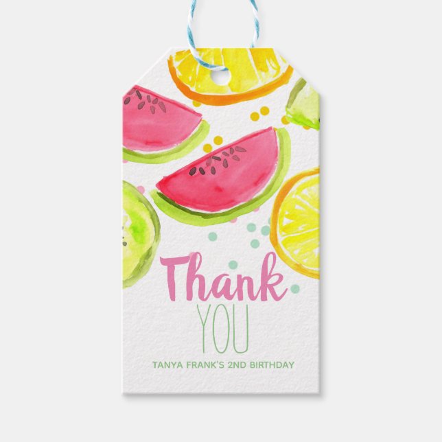 Cute fruit part thank you favour tag (Front)