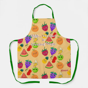 Cute Fruit Pattern Apron Custom Catering Cafe Unif