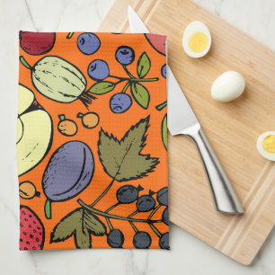 Cute fruit pattern l Orange garden Kitchen Towel