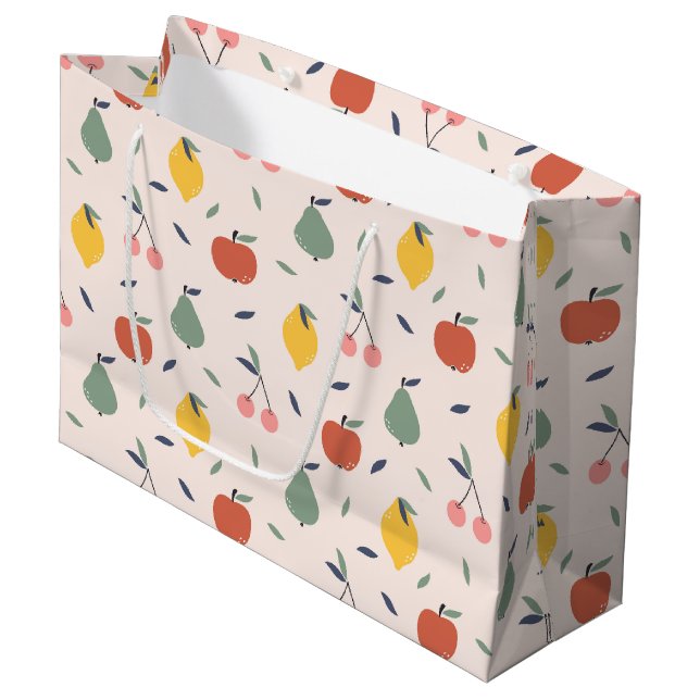 Cute Fruit Pattern Large Gift Bag (Front Angled)