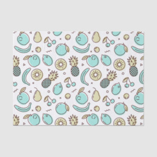 Cute Fruit Pattern Summery Line Drawing Tissue Paper