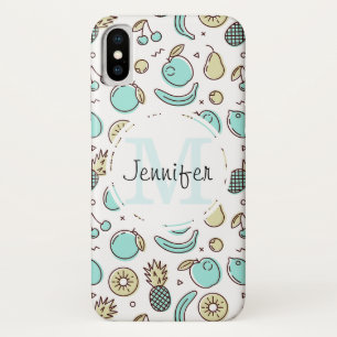 Cute Fruit Pattern Summery Themed Monogram Case-Mate iPhone Case