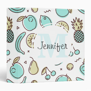 Cute Fruit Pattern Summery Themed Pattern Binder