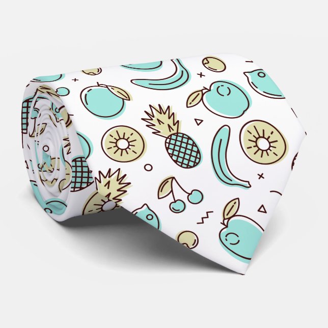 Cute Fruit Pattern Summery Themed Tie (Rolled)