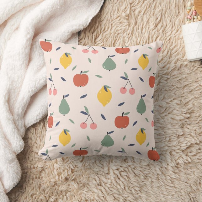 Cute Fruit Pattern Throw Pillow (Blanket)