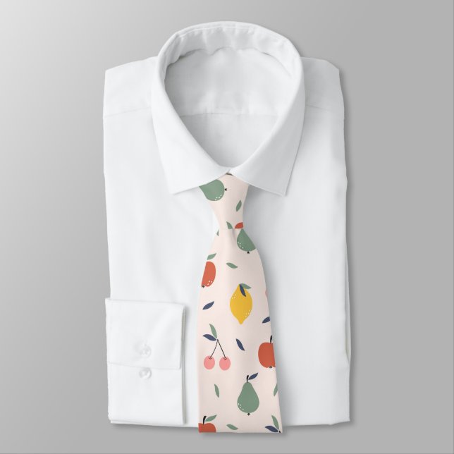 Cute Fruit Pattern Tie (Tied)