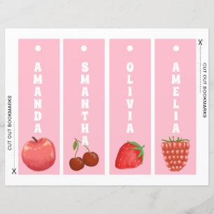 Cute Fruit Personalized Kids Bookmarks