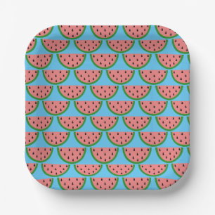 Cute Fruit Watermelon Slice Pattern Paper Plate