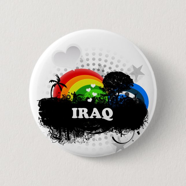 Cute Fruity Iraq 2 Inch Round Button (Front)