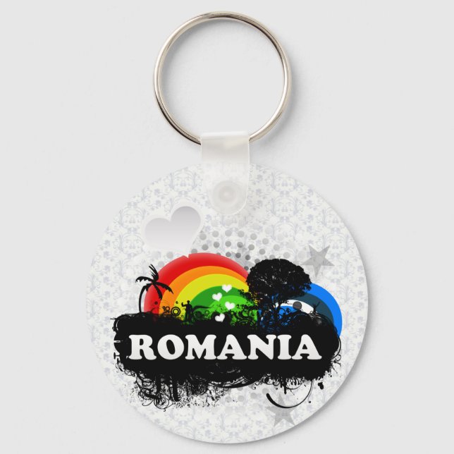 Cute Fruity Romania Keychain (Front)