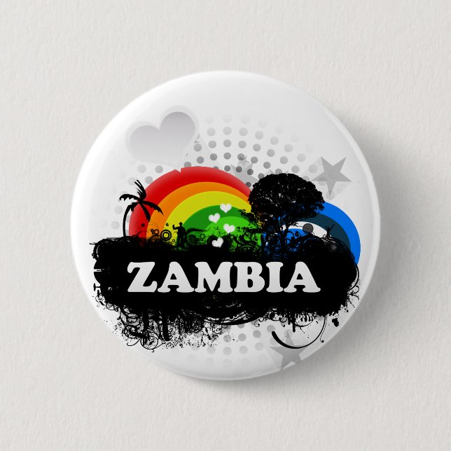 Cute Fruity Zambia 2 Inch Round Button (Front)