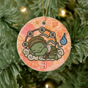 Cute Fujin Japanese Ornament Wind God Mythology