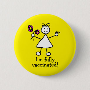 Cute Fully Vaccinated Cute Yellow 2 Inch Round Button