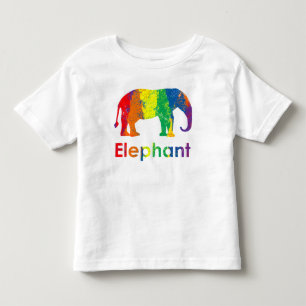 Cute, Fun, and Colourful Rainbow Elelphant Toddler T-shirt