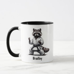 Cute Fun Animal Humour Raccoon Martial Arts Mug