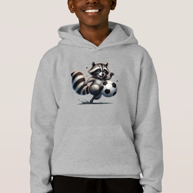 Cute Fun Animal Humour Raccoon Playing Soccer (Front)