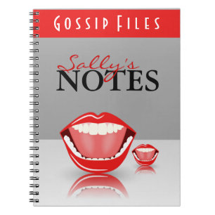 Cute Fun Big Mouth Gossip Files Spiral Notebook